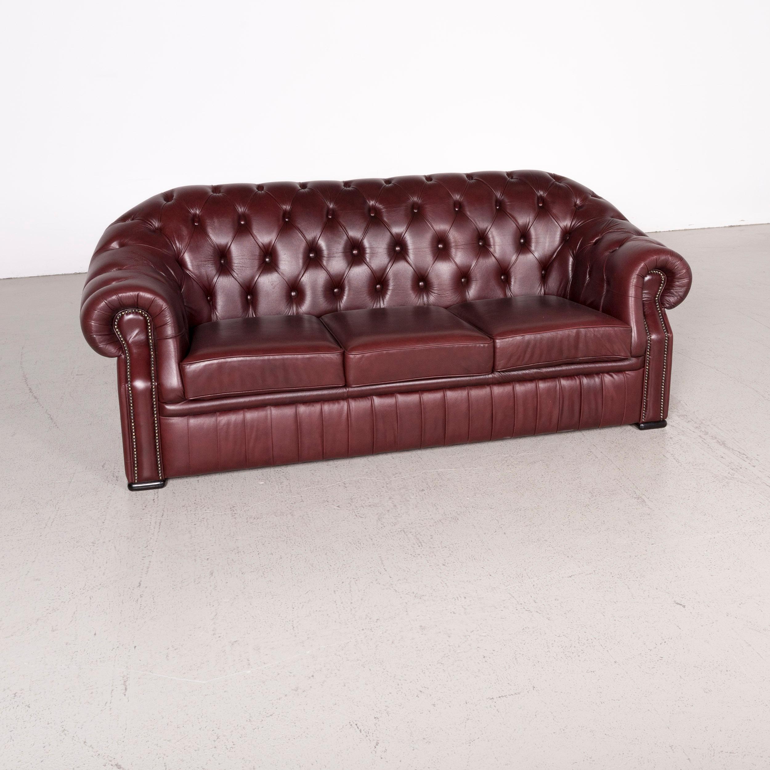 red 3 seater sofa