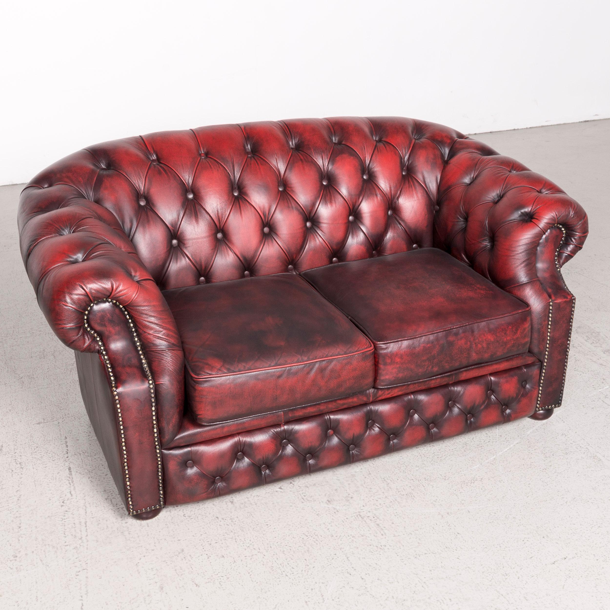 dark red leather couch