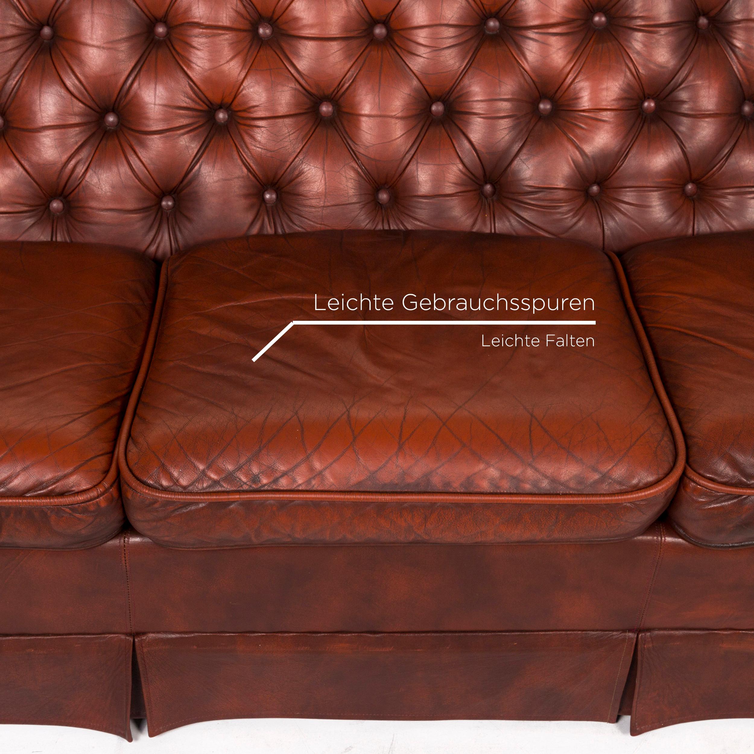retro red leather sofa