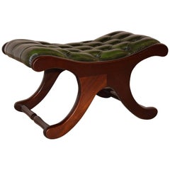 Chesterfield Leather Stool, circa 1920