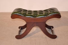 Chesterfield Leather Stool, circa 1920