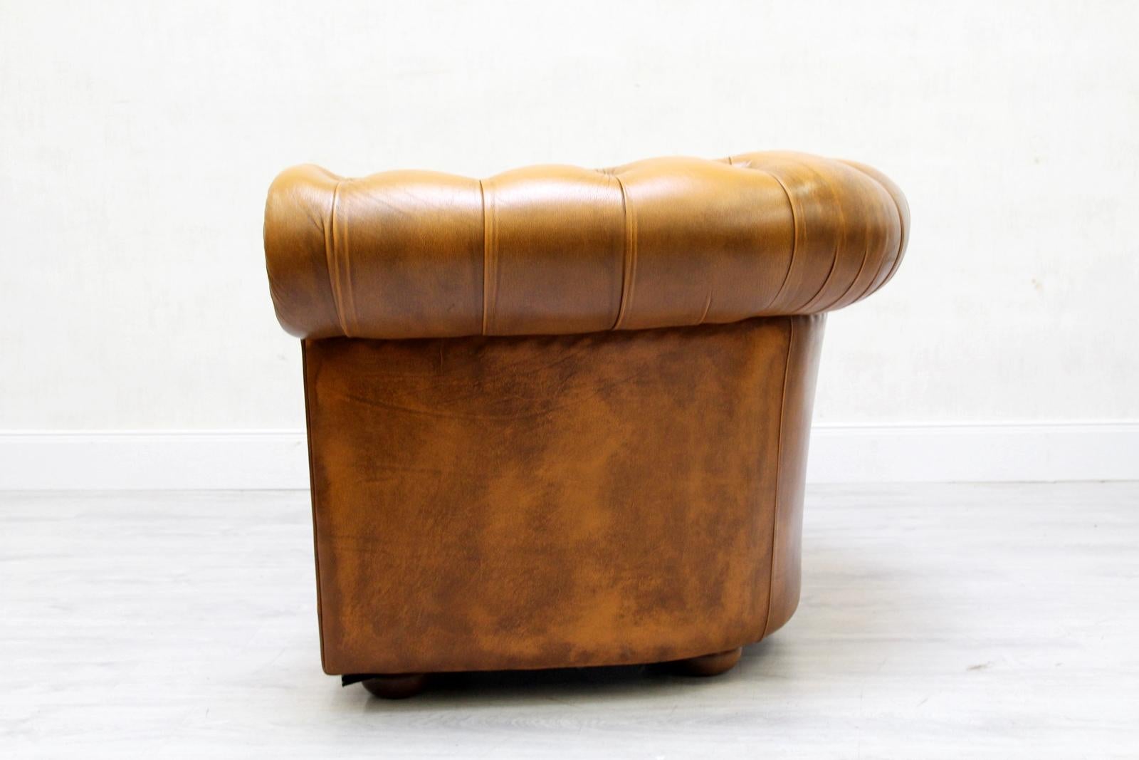 Chesterfield Ledersessel Antik Vintage Englisch Sessel For Sale 5