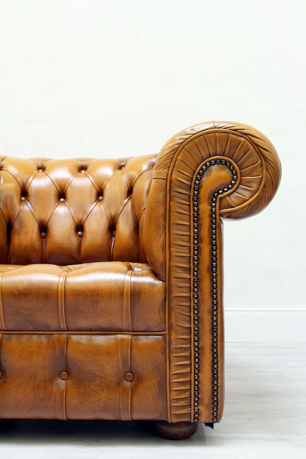 Chesterfield Ledersessel Antik Vintage Englisch Sessel In Good Condition For Sale In Lage, DE