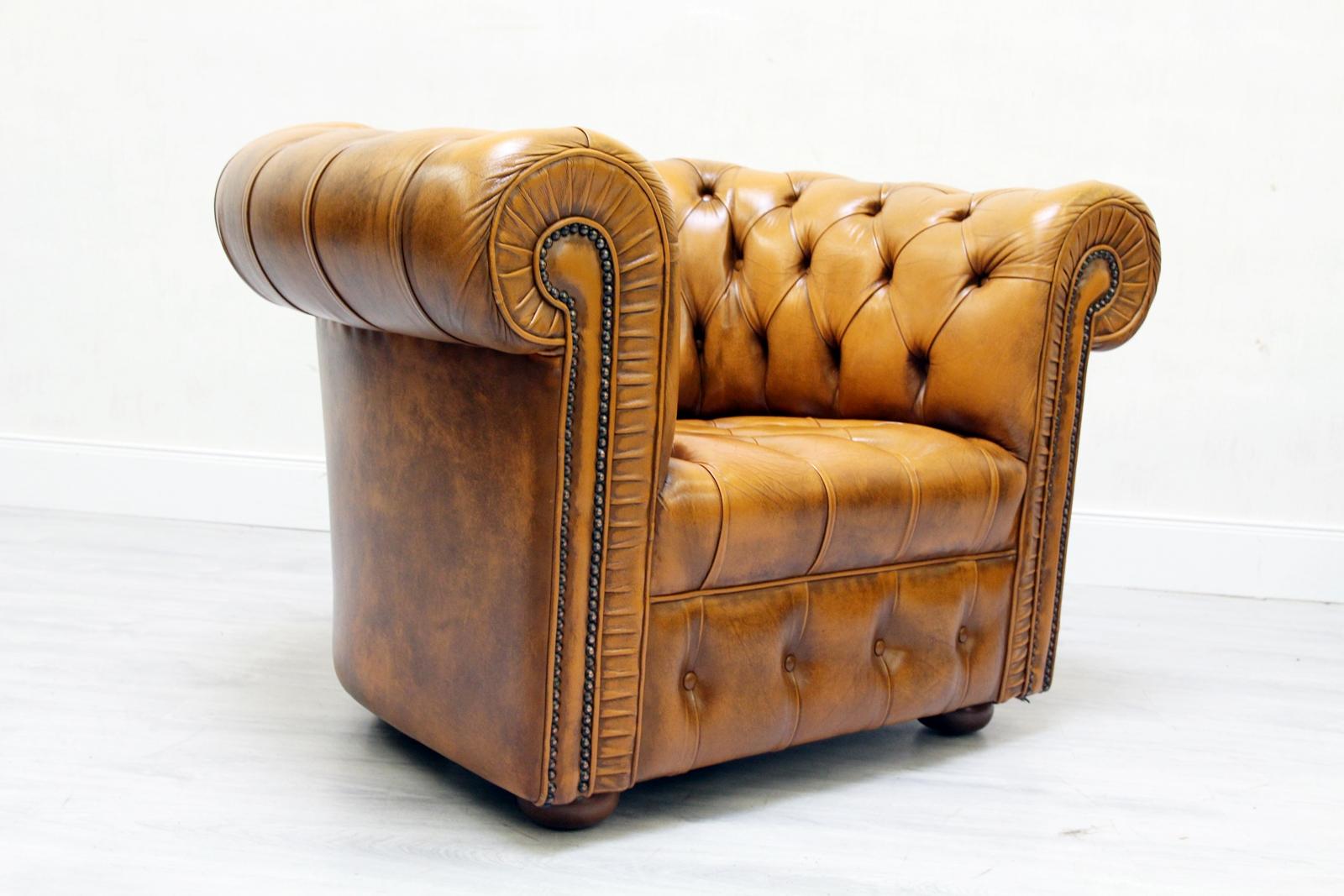 Chesterfield Ledersessel Antik Vintage Englisch Sessel For Sale 3