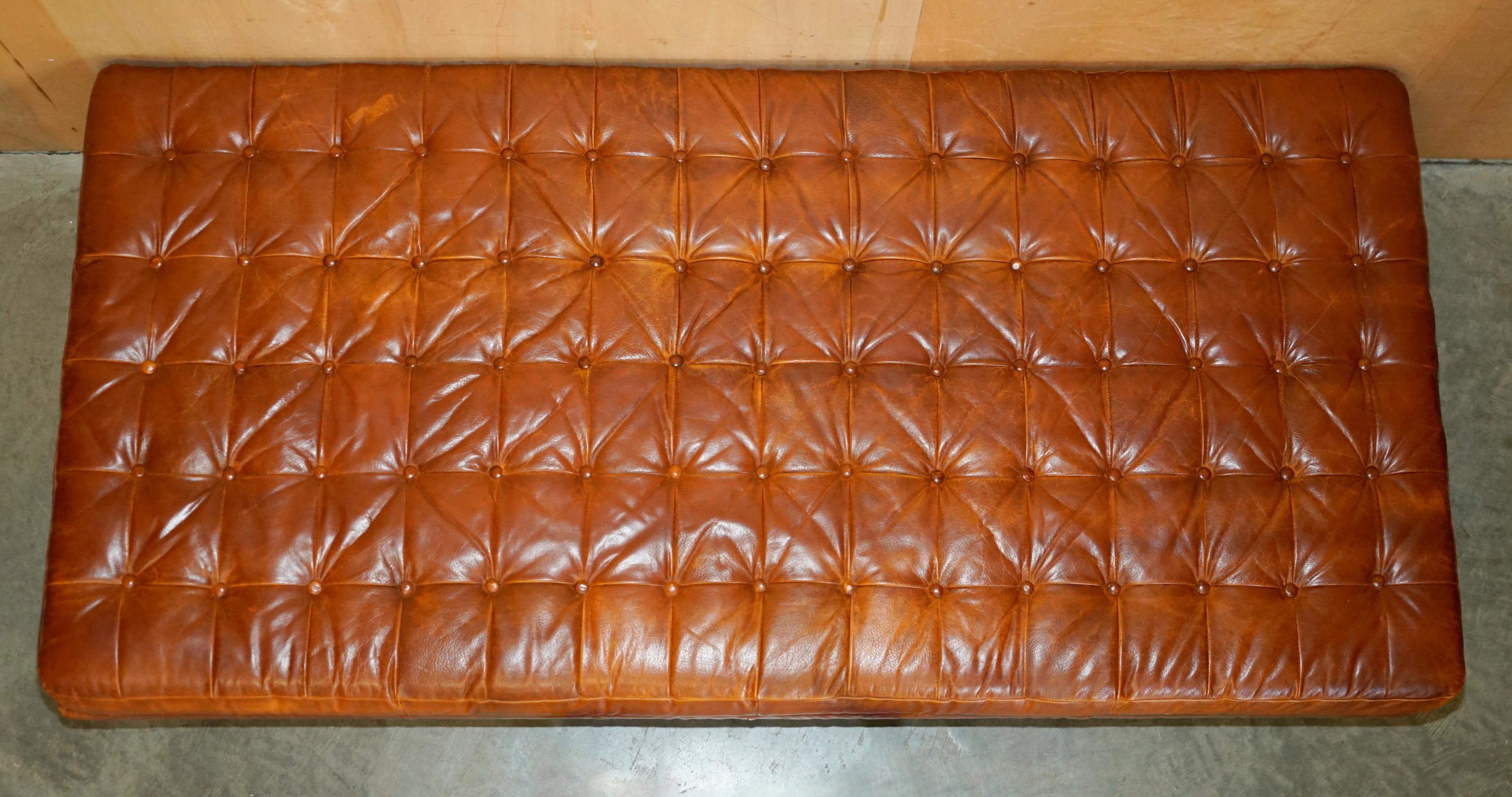 Chesterfield CHESTERFiELD LEGACY CUIR BRUN KNOLL STUDIO BARCELONA STYLE DAYBED FOOTSTOOL en vente