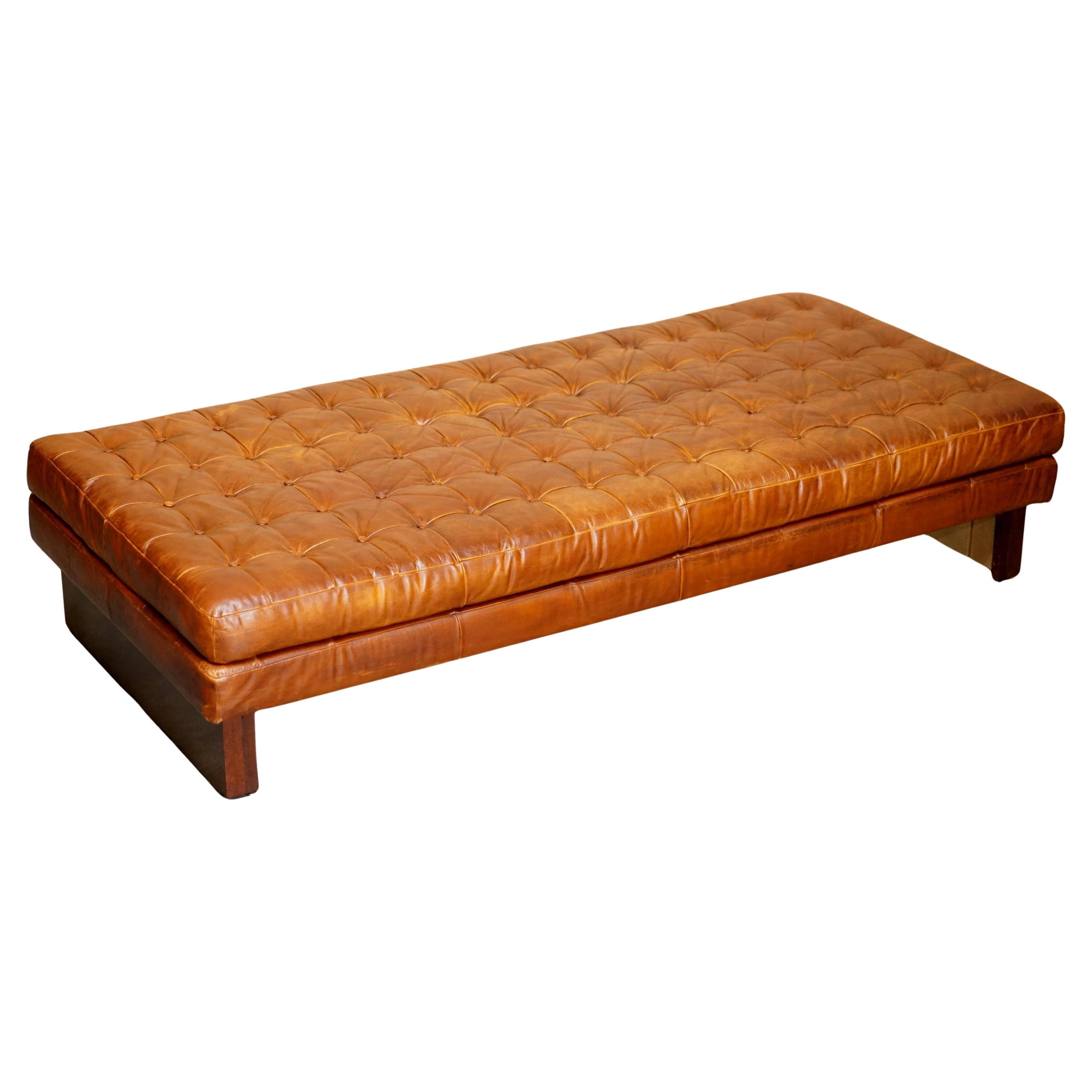 CHESTERFiELD LEGACY CUIR BRUN KNOLL STUDIO BARCELONA STYLE DAYBED FOOTSTOOL