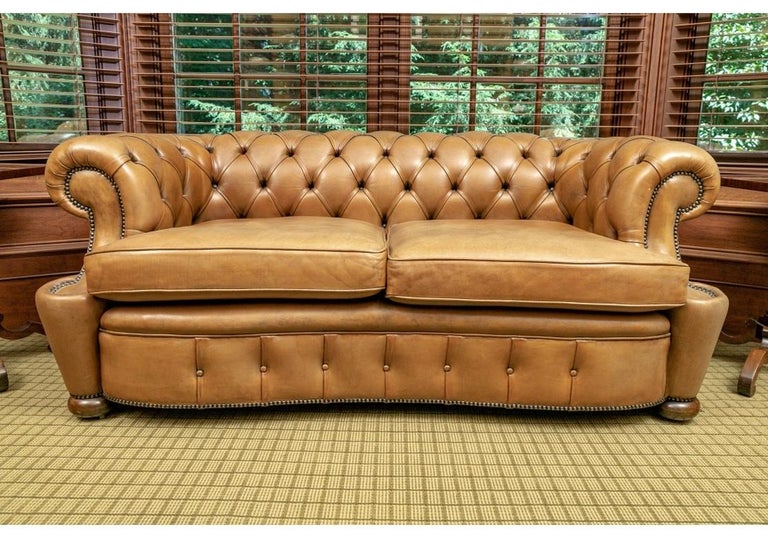 Leather Chesterfield Loveseat