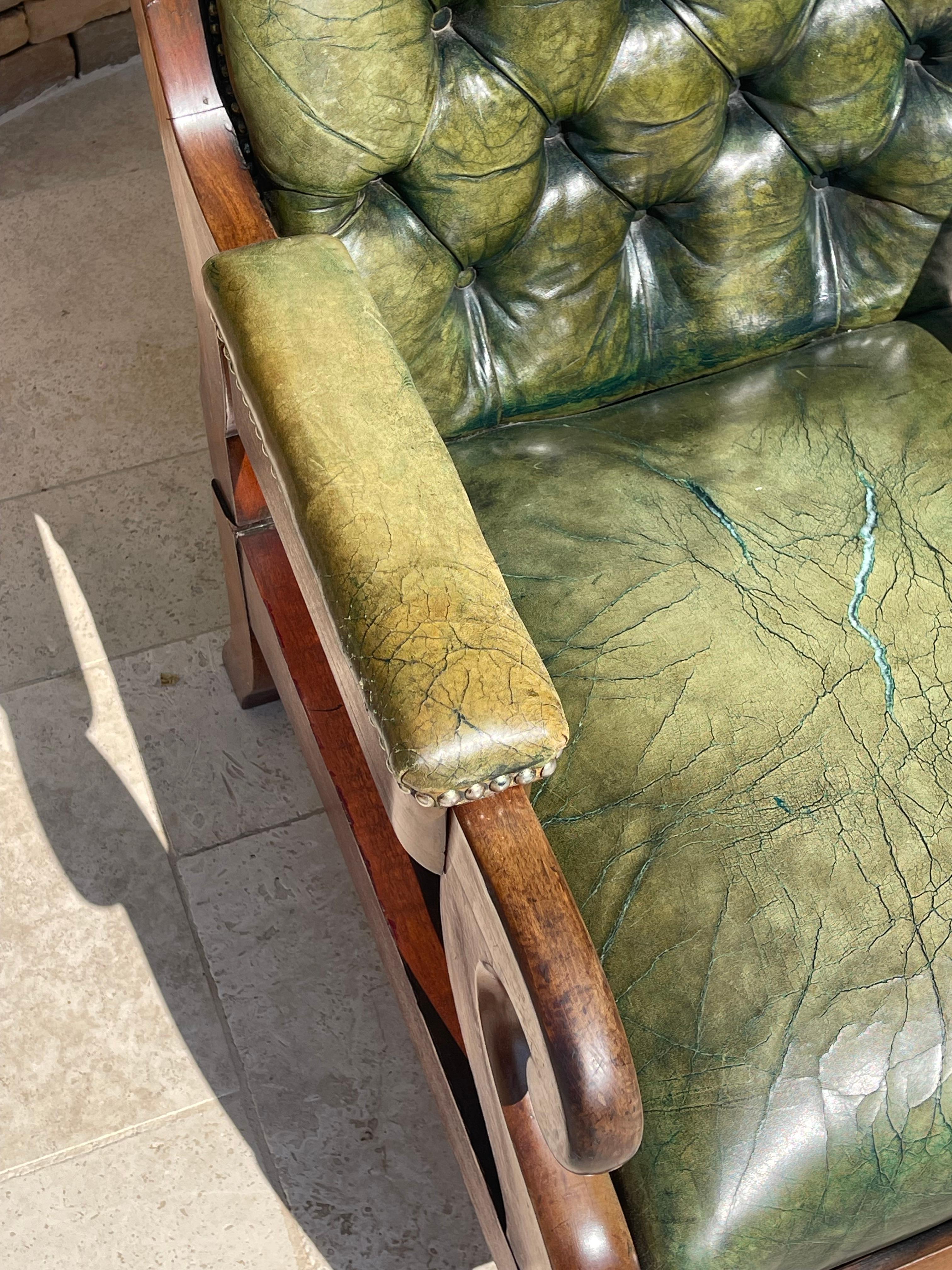XIXe siècle Fauteuil Chesterfield en acajou en vente