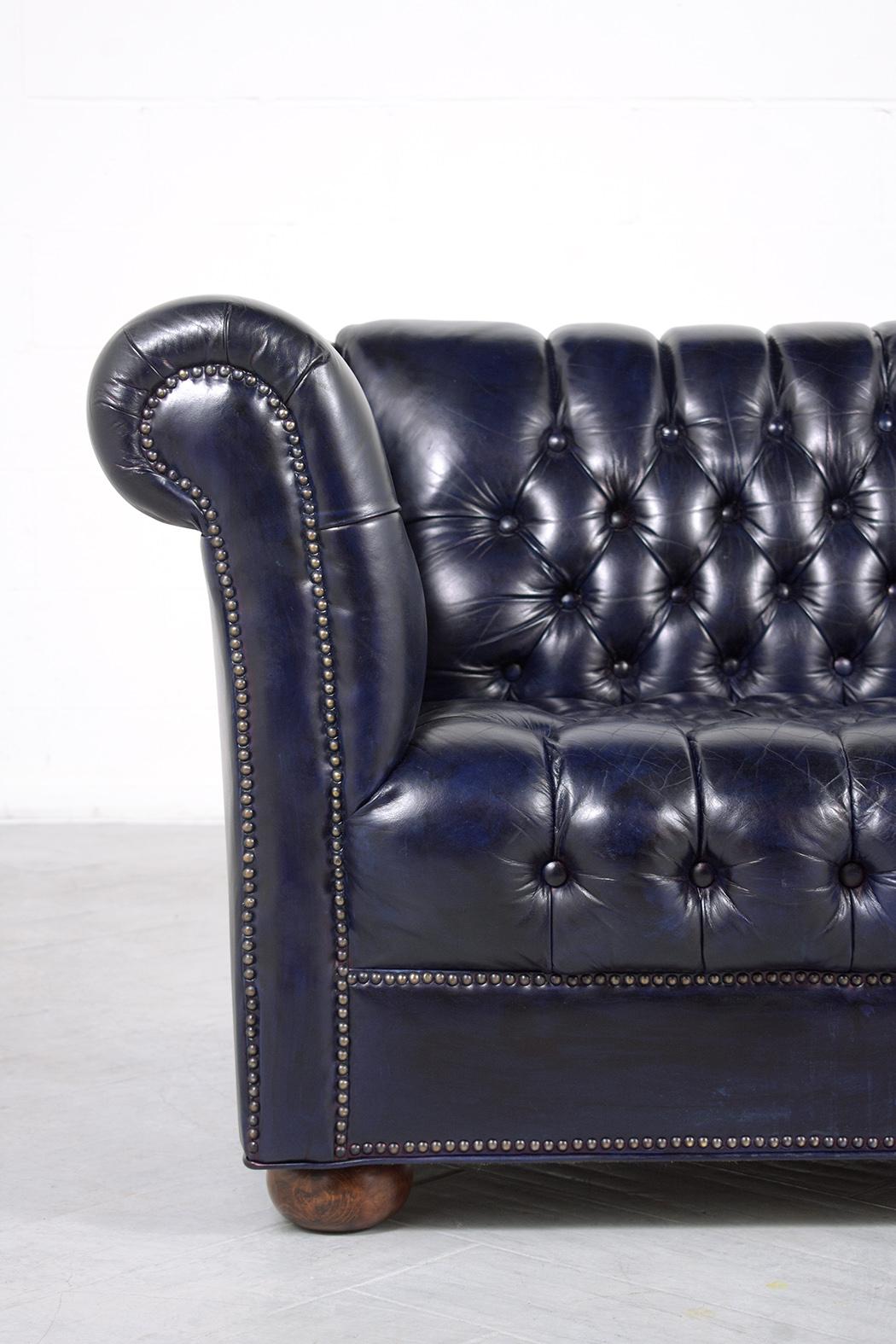 blue chesterfield chair