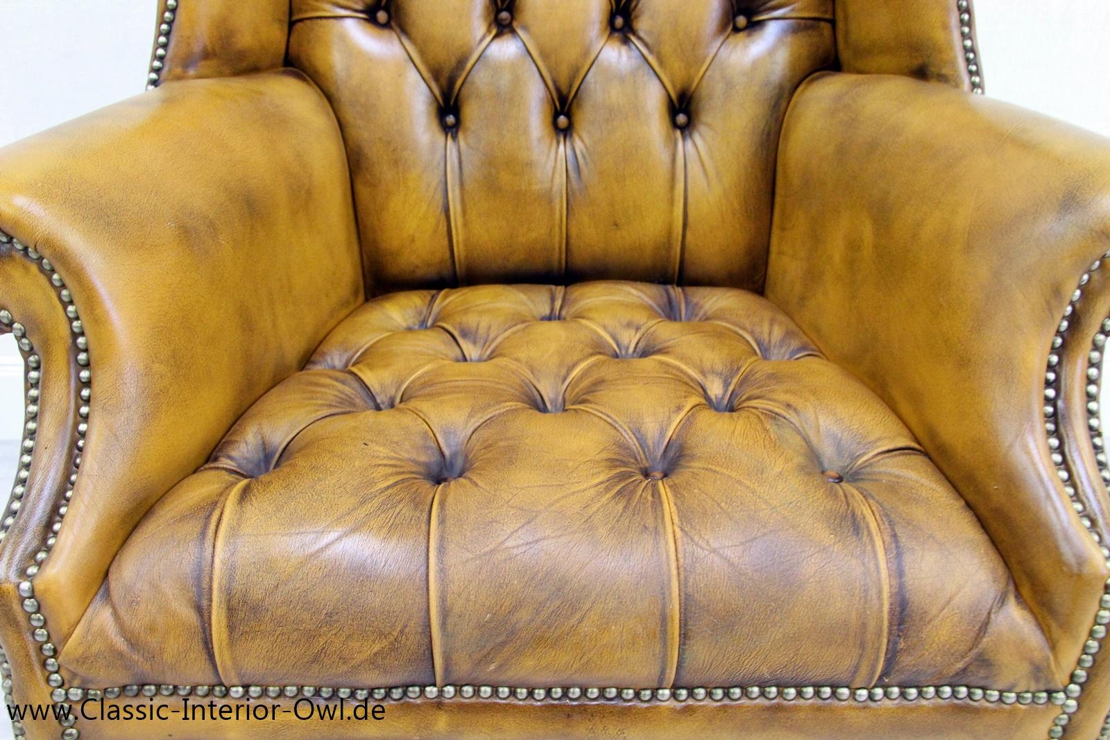 English Chesterfield Ohrensessel Clubsessel Stuhle Sessel Barock Antik For Sale