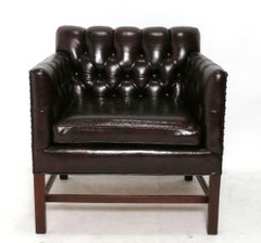 Chesterfield Oxblood Leather Lounge Chair by Kittinger