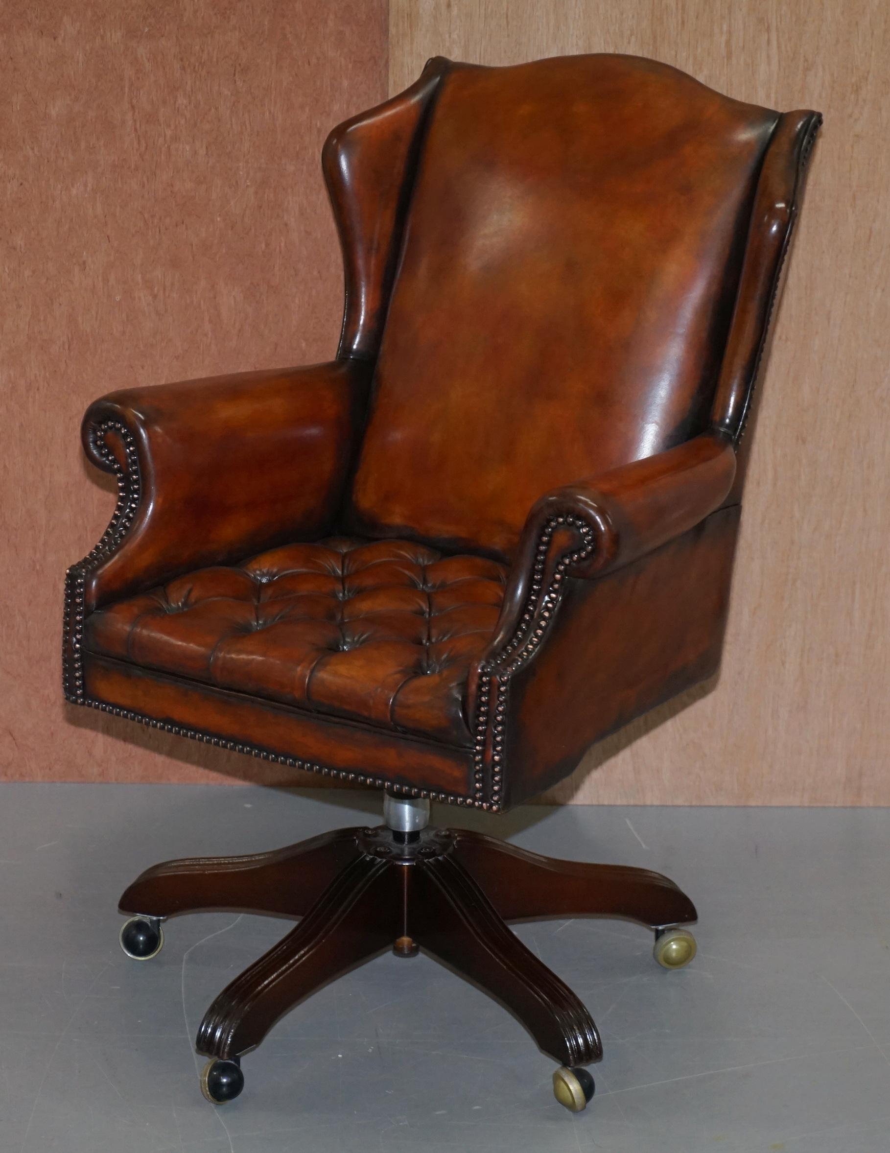 chesterfield captains chair brown