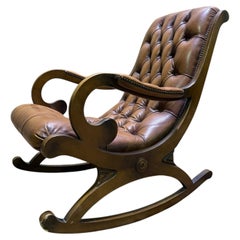 Chesterfield-Schaukelstuhl aus Havanna-Leder