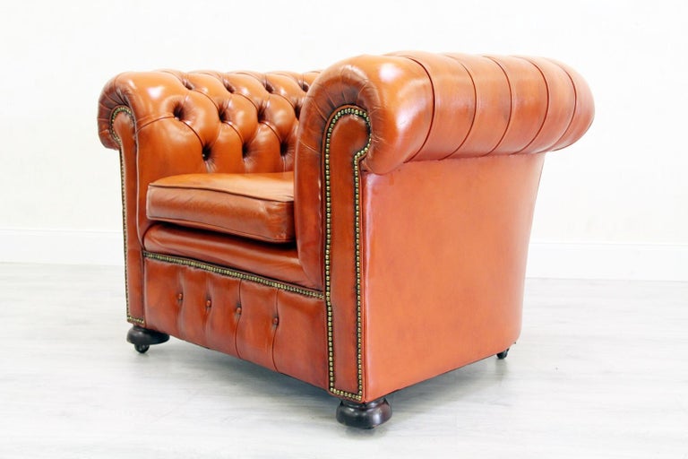 Chesterfield Sessel Leder Antik Vintage Englisch Chippendale Club For Sale  at 1stDibs