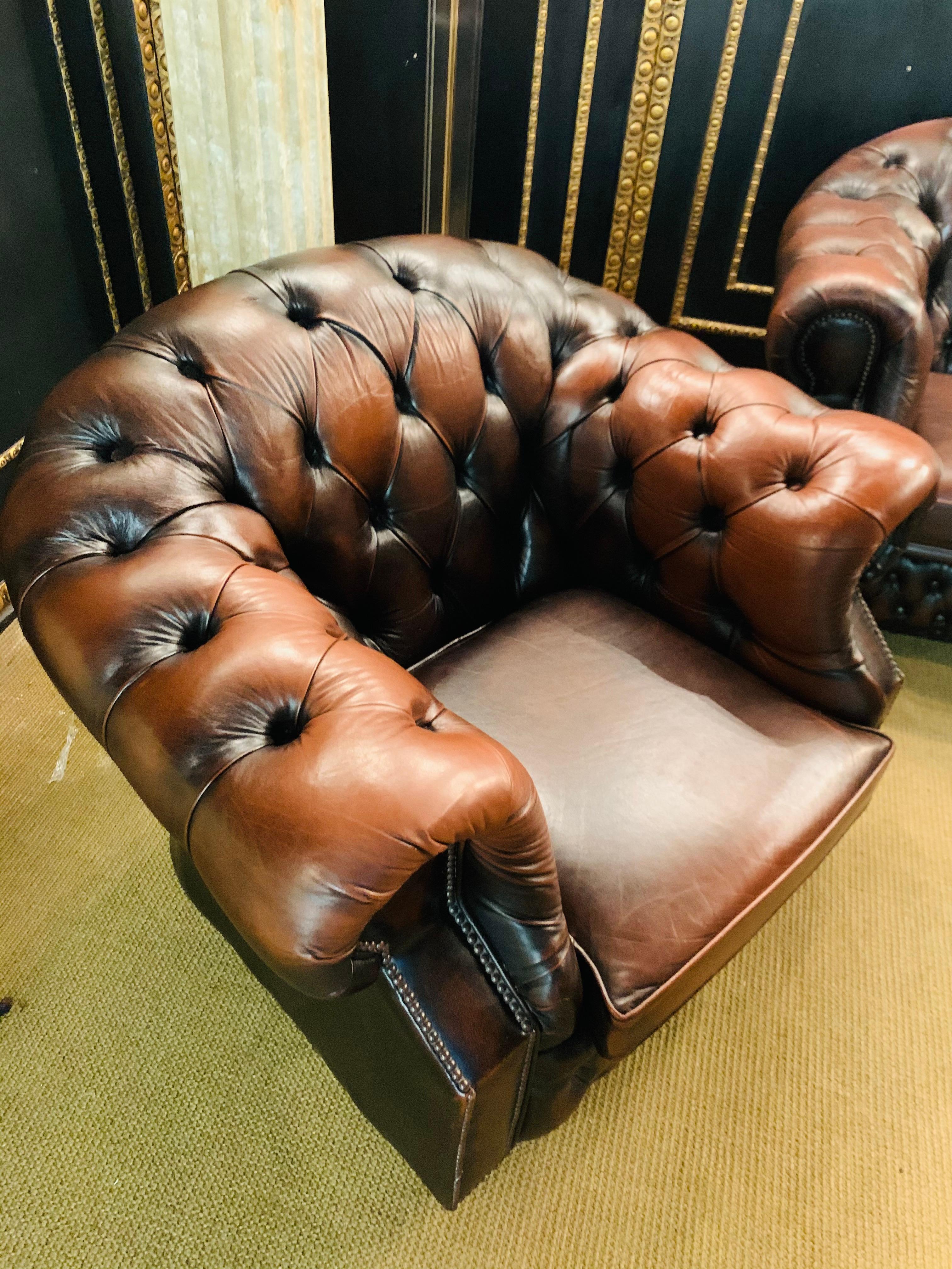 Chesterfield Set Kent Modell 3, 2 Seater and Armchair Brand by Centurion 12