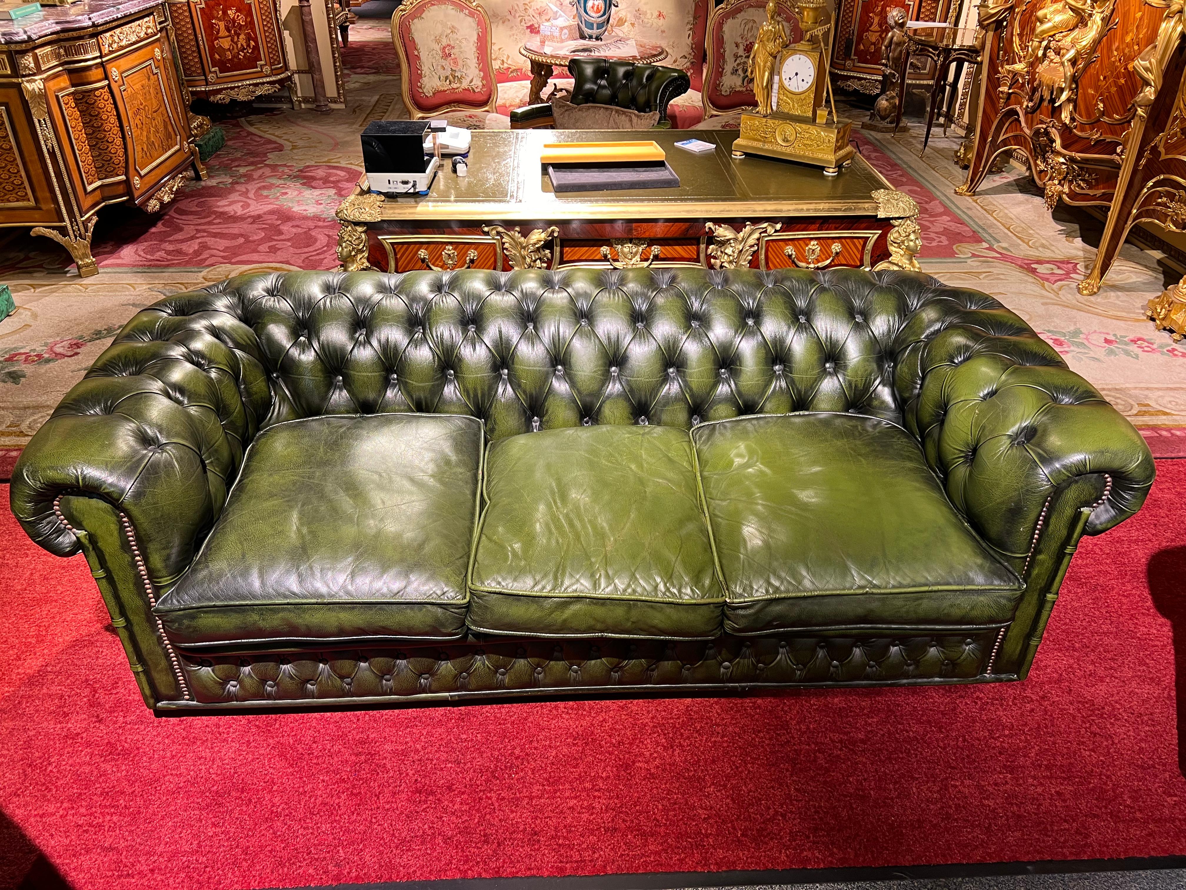 English Chesterfield Set Kent Modell 3, 2 Seater and Armchair Brand by Centurion