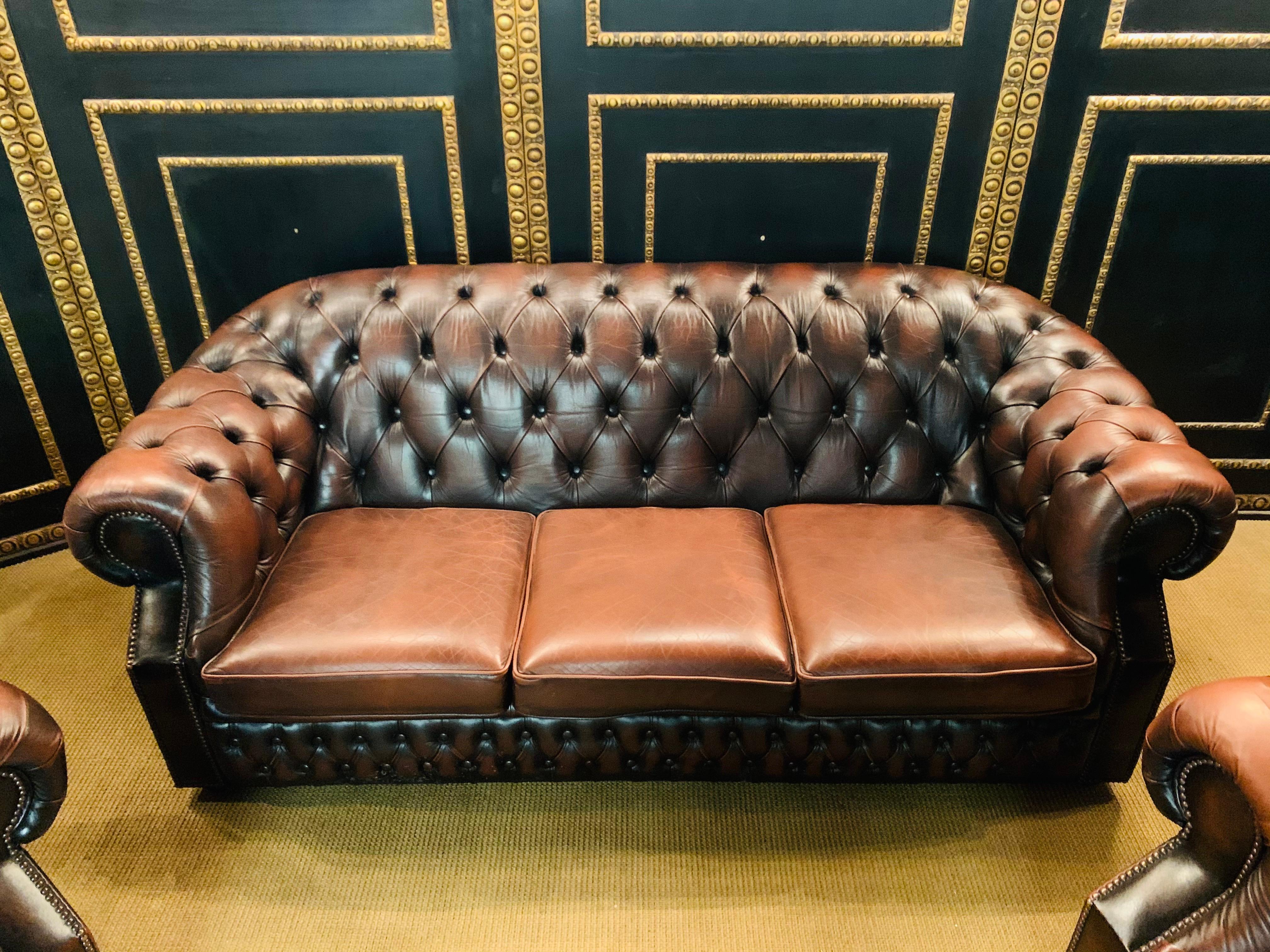 20th Century Chesterfield Set Kent Modell 3, 2 Seater and Armchair Brand by Centurion