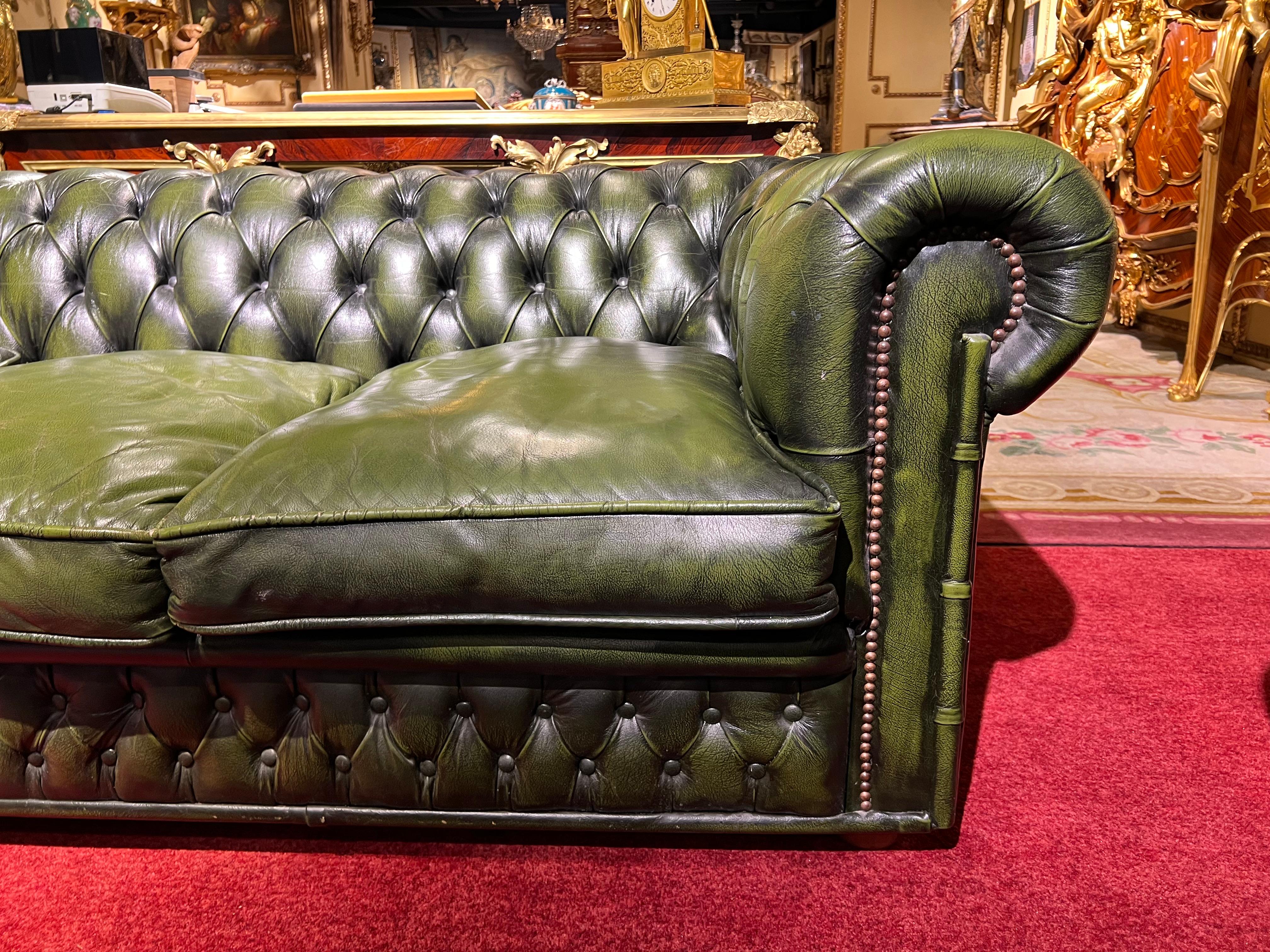 Leather Chesterfield Set Kent Modell 3, 2 Seater and Armchair Brand by Centurion