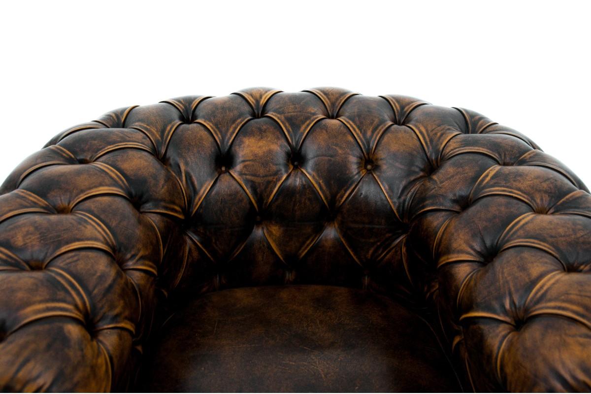 Leather Chesterfield Set, Western Europe, circa 1940