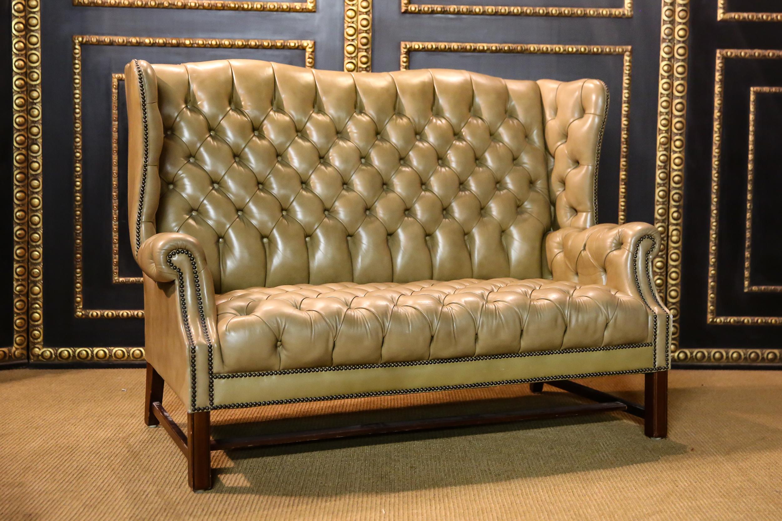 Chesterfield Sofa 2-Seater, High Back Top Condition 1