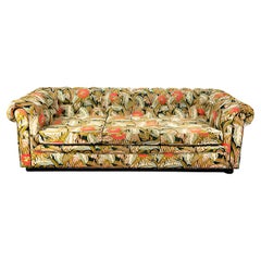 Chesterfield Sofa Floral Print Velvet Fabric