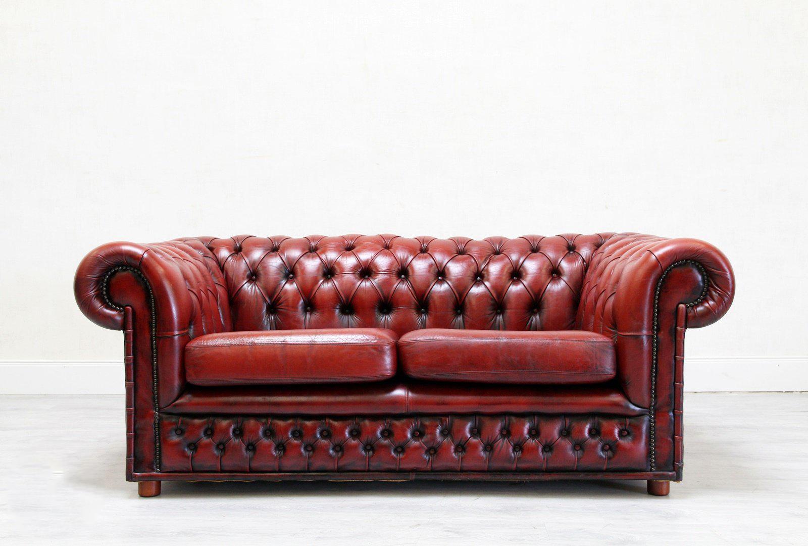 Chesterfield Sofa Garnitur Ledergarnitu Couch Antik 2-Seat 3-Seat, English For Sale 12