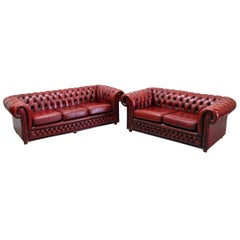 Chesterfield Sofa Garnitur Ledergarnitu Couch Antik 2-Seat 3-Seat, English