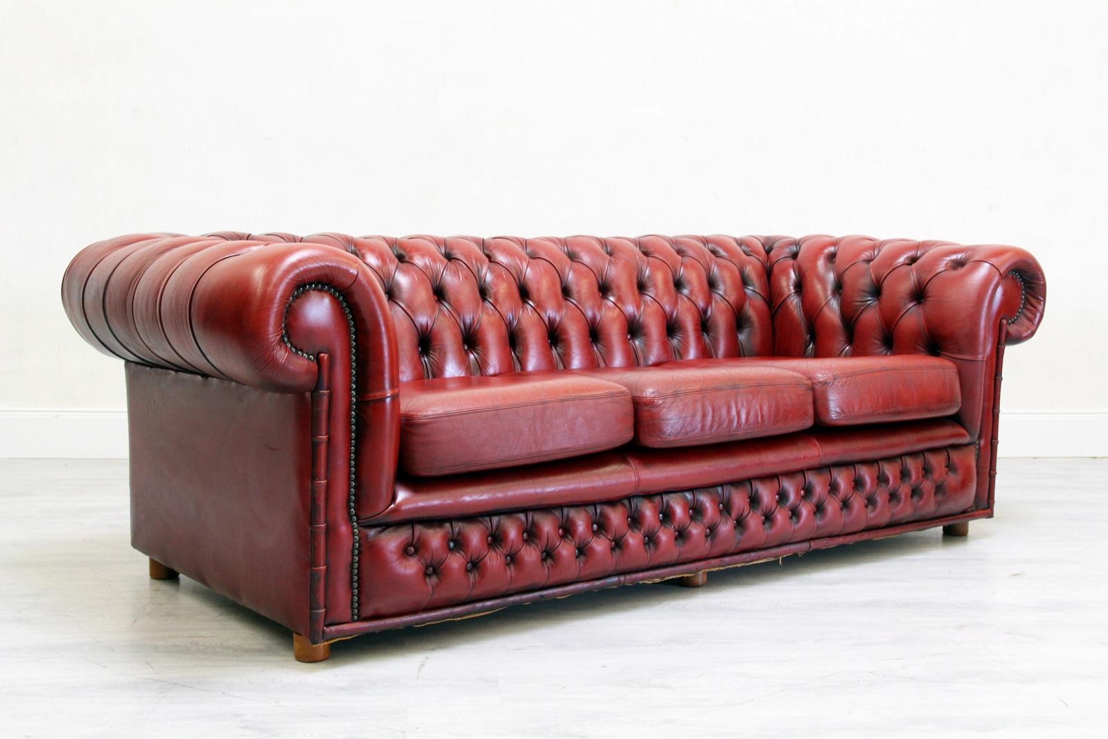 Chesterfield Sofa Garnitur Ledergarnitu Couch Antik 2-Seat 3-Seat, English For Sale 7