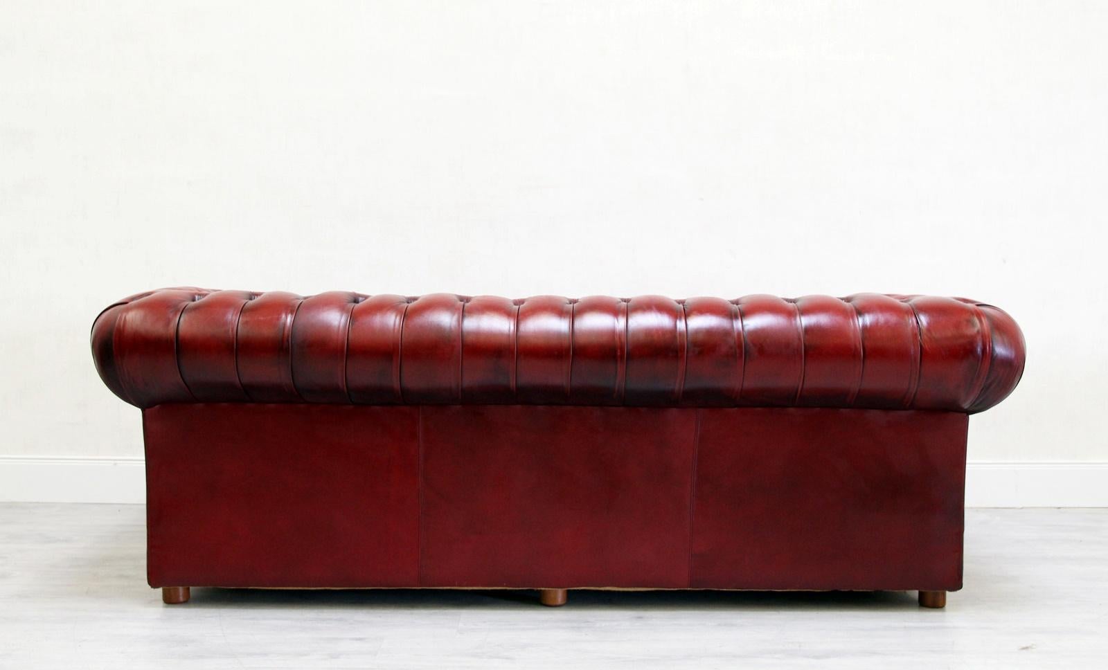 Chesterfield Sofa Garnitur Ledergarnitu Couch Antik 2-Seat 3-Seat, English For Sale 10