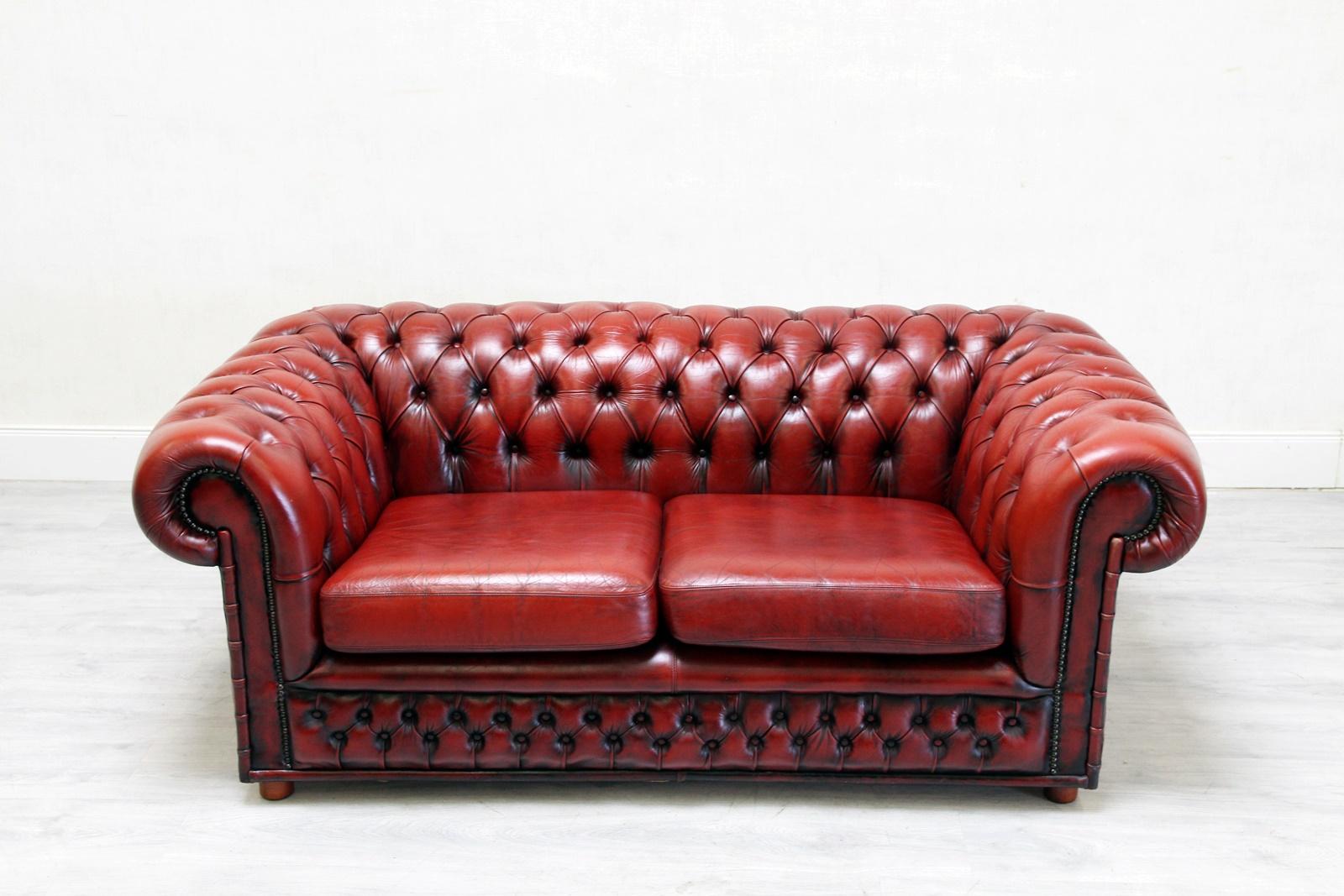 Chesterfield Sofa Garnitur Ledergarnitu Couch Antik 2-Seat 3-Seat, English For Sale 11