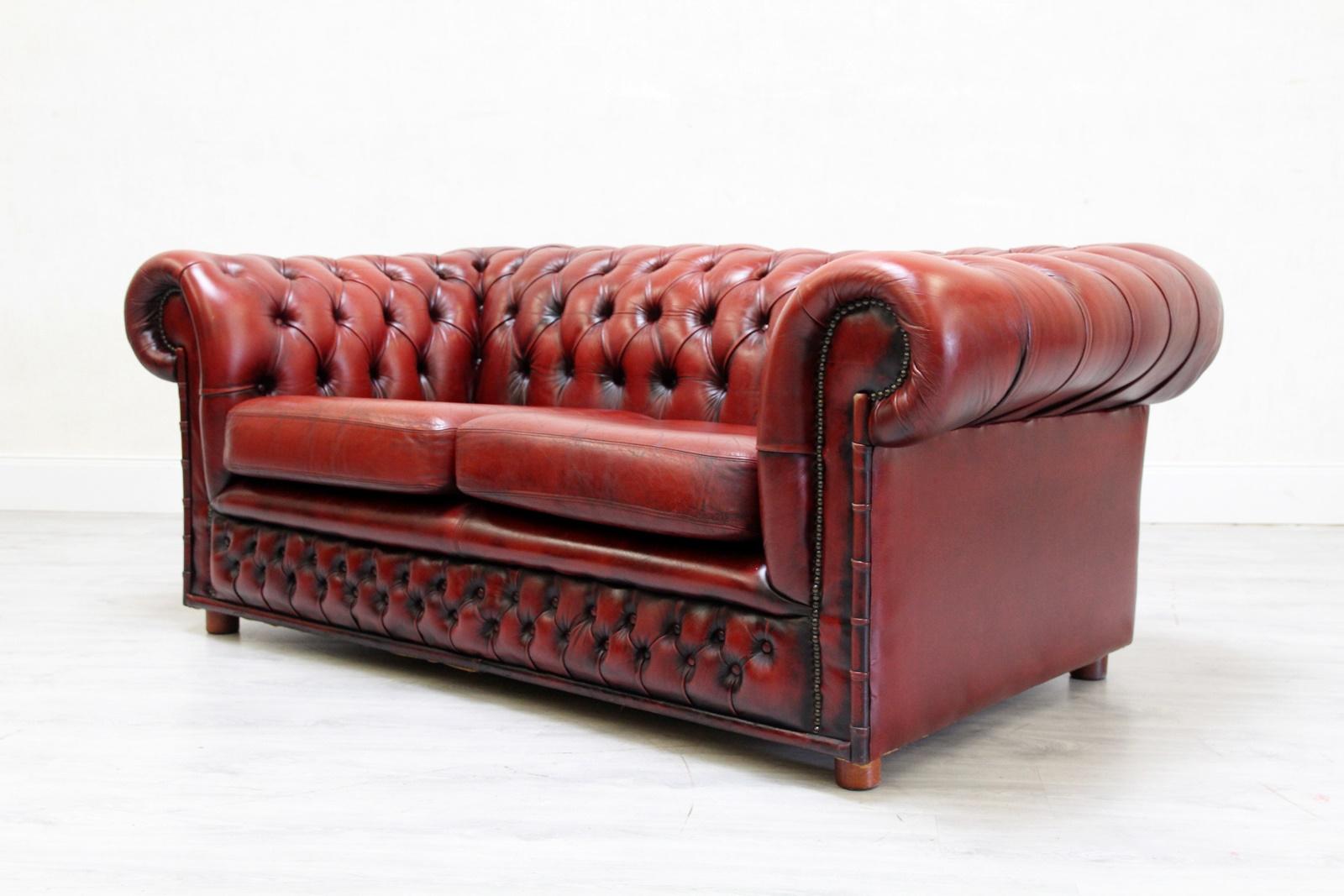 Chesterfield Sofa Garnitur Ledergarnitu Couch Antik 2-Seat 3-Seat, English For Sale 16