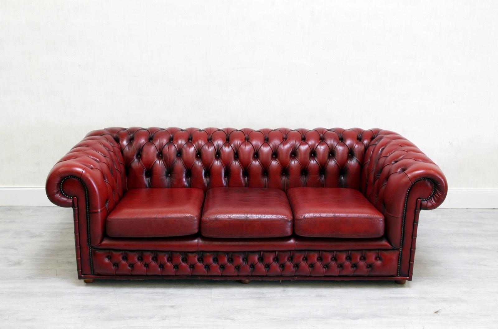 Chesterfield Sofa Garnitur Ledergarnitu Couch Antik 2-Seat 3-Seat, English In Good Condition For Sale In Lage, DE