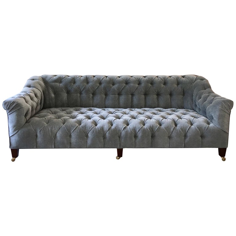 Chesterfield Sofa Gray Mohair 19th, How Much Does It Cost To Reupholster A Chesterfield Sofa