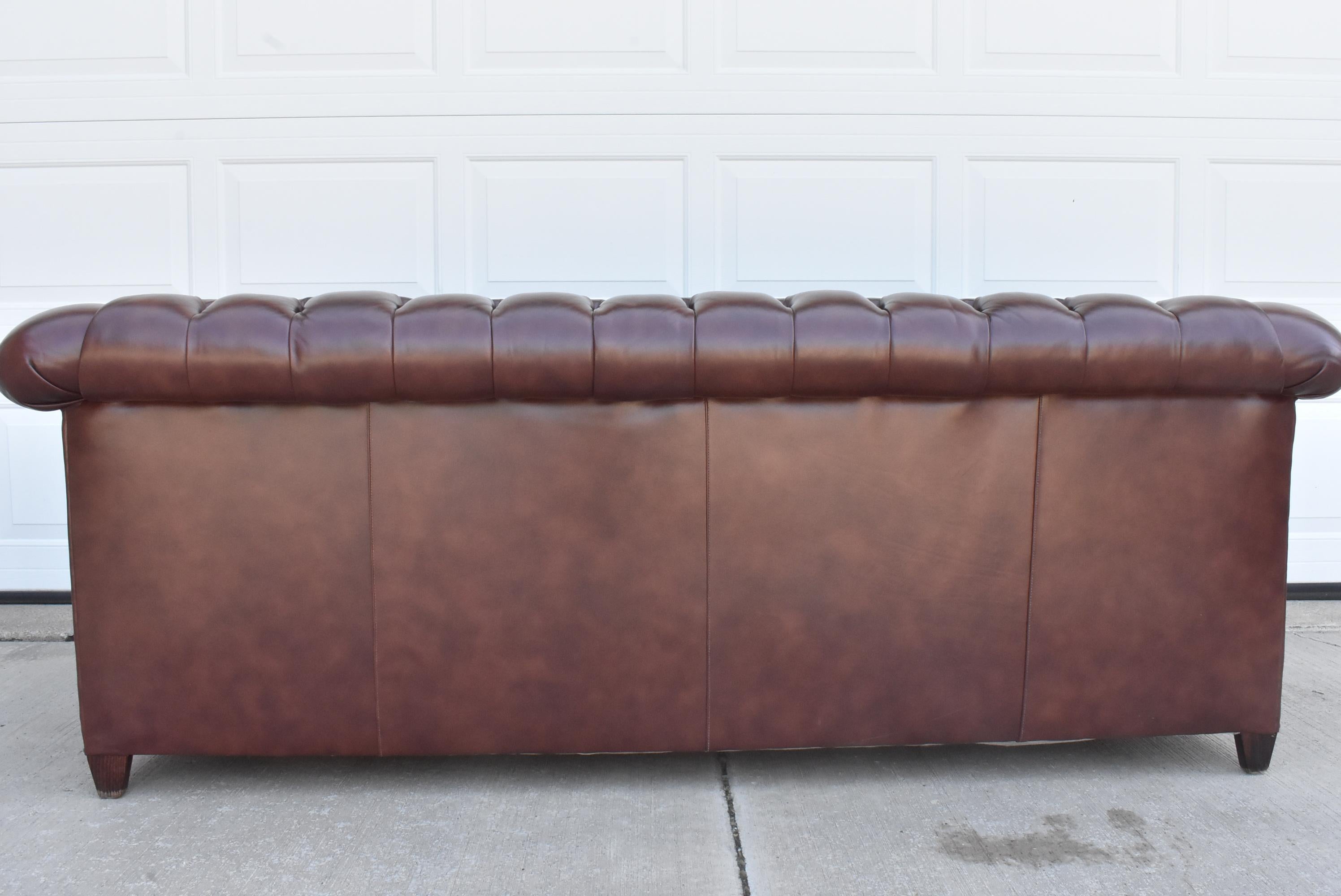 Chesterfield Sofa in Brown Leather by Classic Leather Co For Sale 2