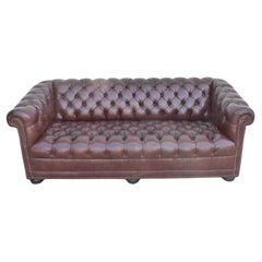 Chesterfield Sofa aus braunem Leder von Classic Leather Co.