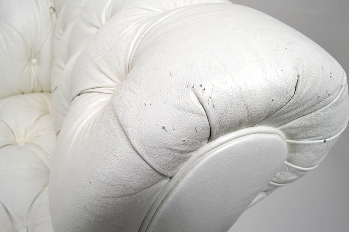 white vinyl sofa