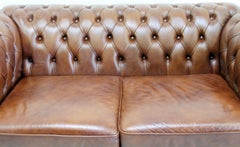 Chesterfield Sofa Leather Antique Chippendale Vintage Couch English