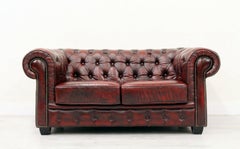 Chesterfield Sofa Leather Antique Vintage Couch English Armchair Old