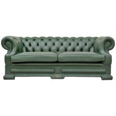 Chesterfield Sofa Leather Antique Vintage Couch English Chippendale Chesterfield