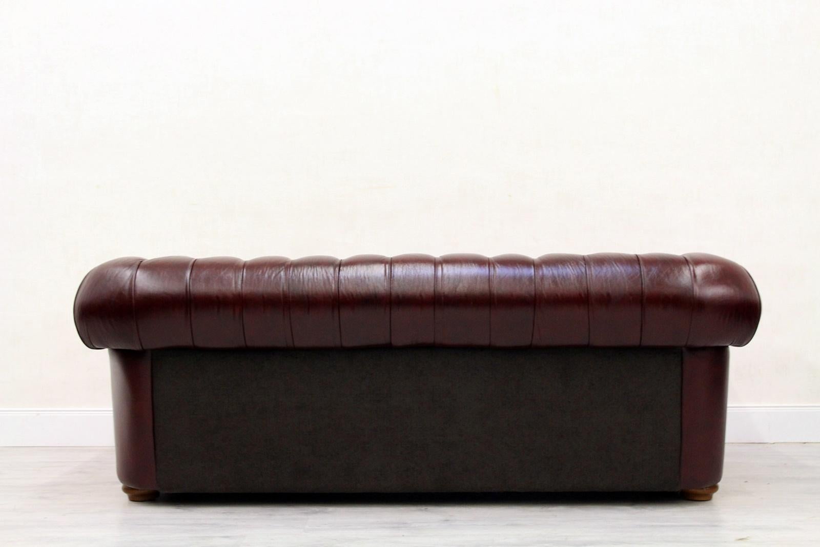 Chesterfield Sofa Leather Antique Vintage Couch English Chippendale For Sale 8