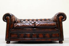 Chesterfield Sofa Leather Antique Vintage Couch English Chippendale
