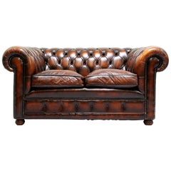 Chesterfield Sofa Leather Antique Vintage Couch English Chippendale