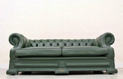 Chesterfield Sofa Leather Antique Vintage Couch English Chippendale Chesterfield