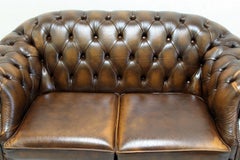 Chesterfield Sofa Leder Antike Vintage Couch Englisches echtes Leder