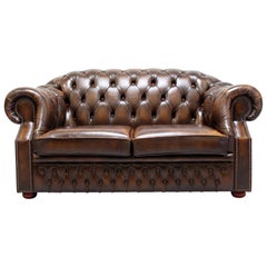 Chesterfield Sofa Leather Vintage Vintage Couch English Real Leather