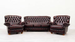 Chesterfield Sofa Leder Antik Vintage Couch Englisch Chippendale