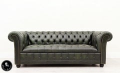 Chesterfield Sofa Sessel Leder Antik Fernsehsessel, English 3-2-1