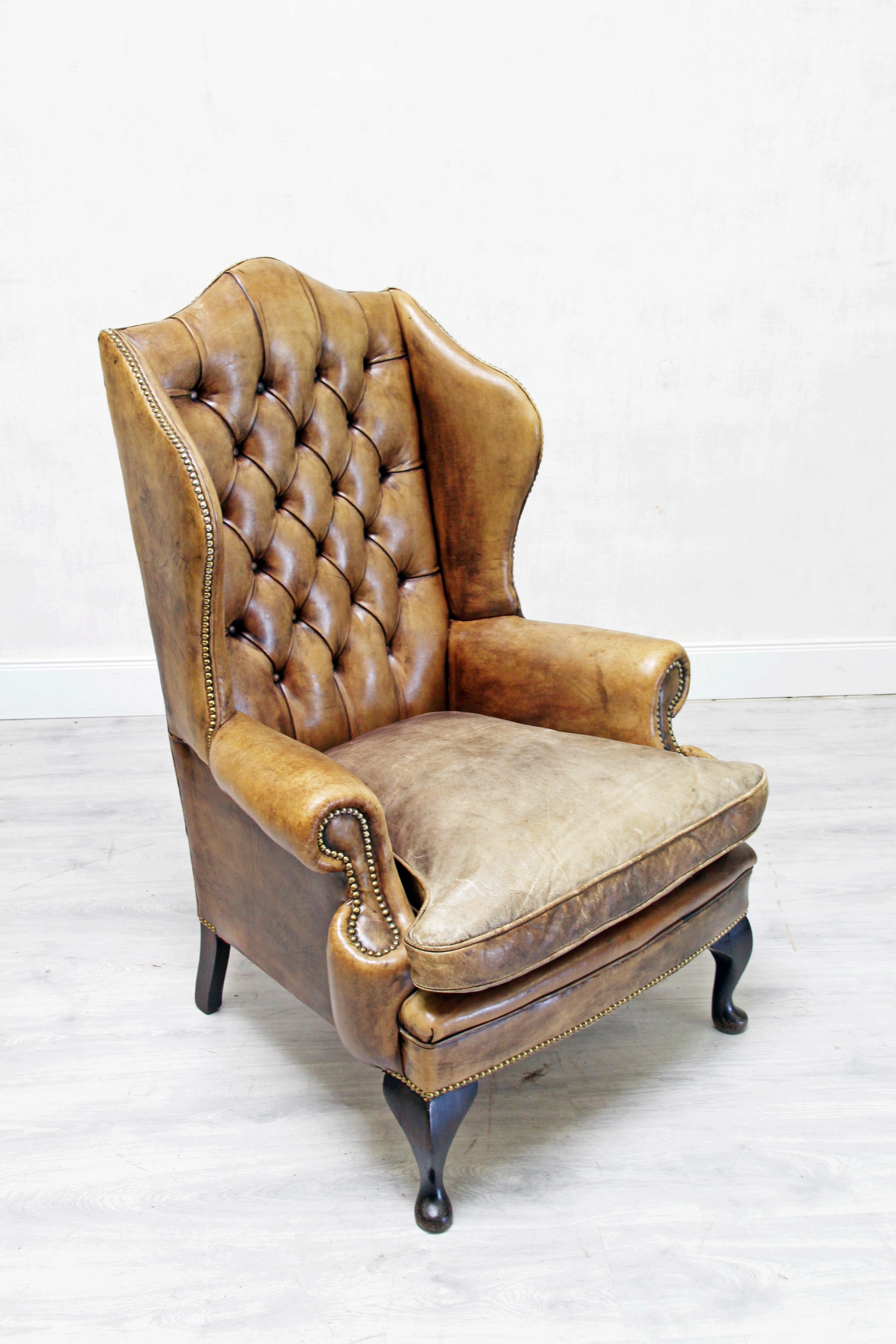 Chesterfield Sofa Set Armchair Couch Antique Wing Chair For Sale 9