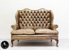 Chesterfield Sofa Set Armchair Couch Antique Wing Chair