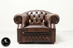 Chesterfield Sofa Set Armchair Genuine Leather Couch Antique